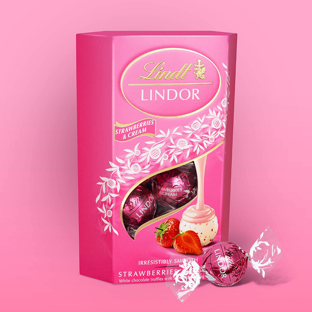 Lindt Lindor Strawberries and Cream 200 G Lindt Lindor Strawberries and Cream 200 G