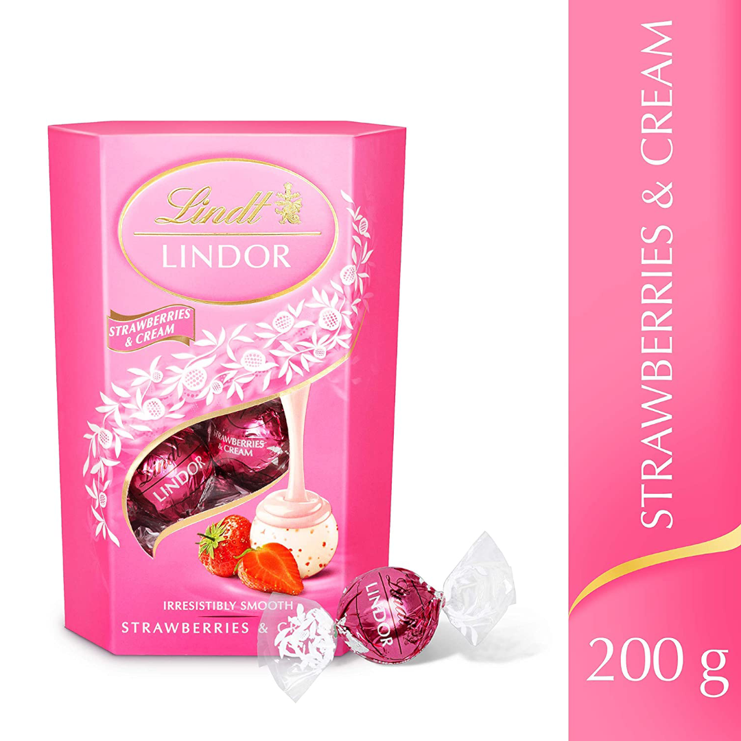 Lindt Lindor Strawberries and Cream 200 G Lindt Lindor Strawberries and Cream 200 G