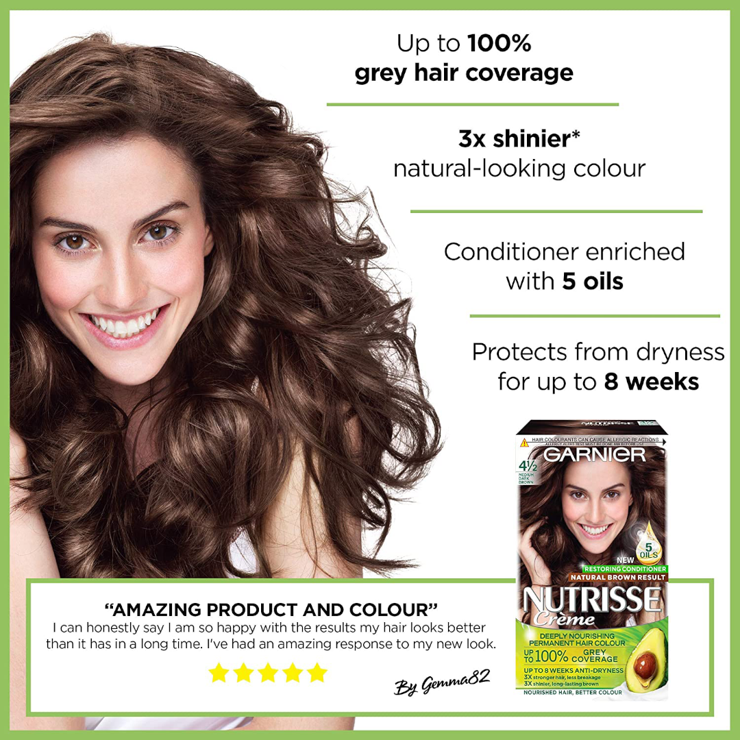 Garnier Nutrisse 4.12 Medium Dark Brown Garnier Nutrisse 4.12 Medium Dark Brown