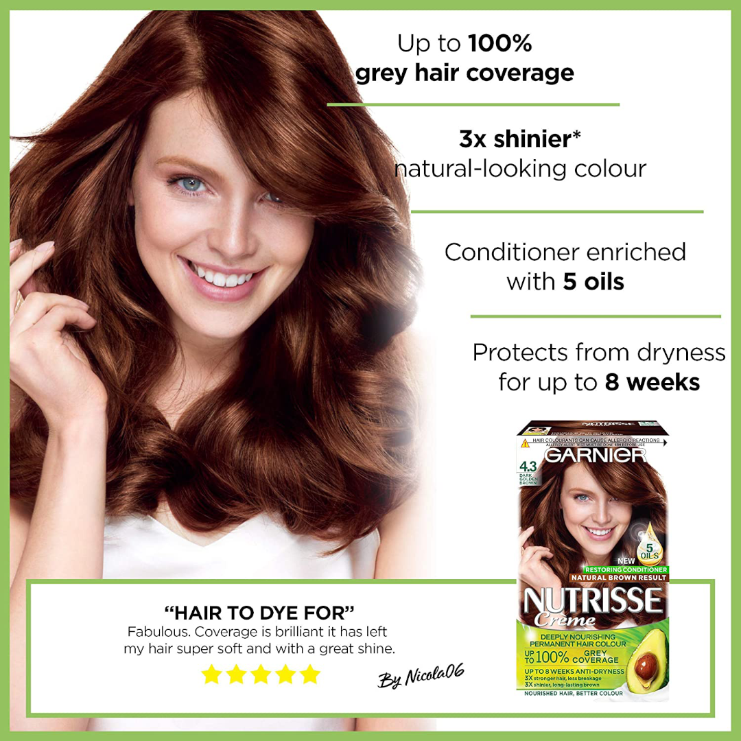 Garnier Nutrisse 4.3 Dark Golden Brown Garnier Nutrisse 4.3 Dark Golden Brown