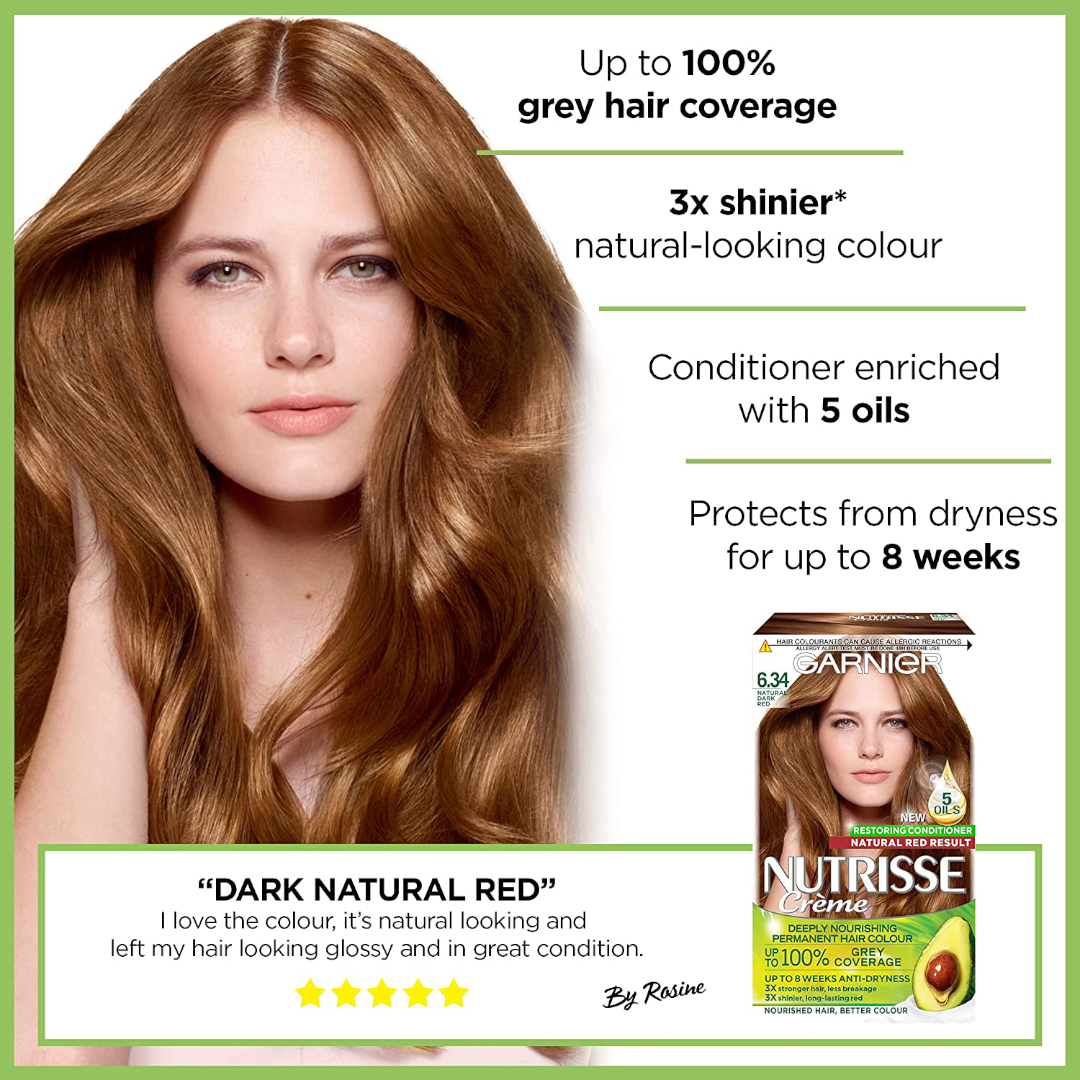 Garnier Nutrisse 6.34 Natural Dark Red Garnier Nutrisse 6.34 Natural Dark Red