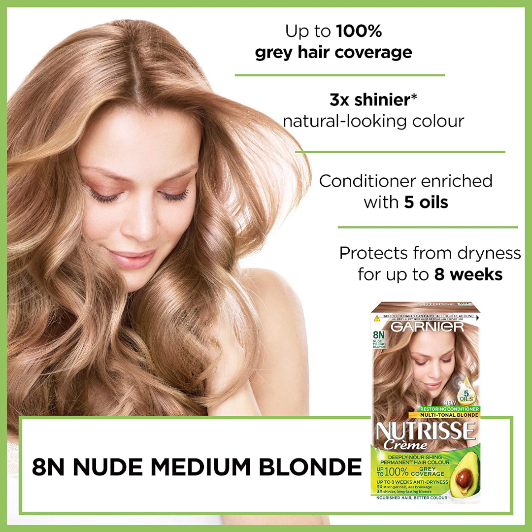 Garnier Nutrisse 8N Nude Medium Blonde Garnier Nutrisse 8N Nude Medium Blonde