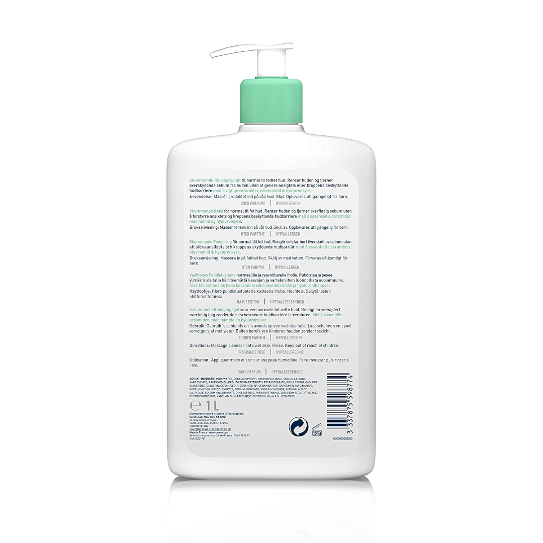 CeraVe Foaming Cleanser 1 Liter Back