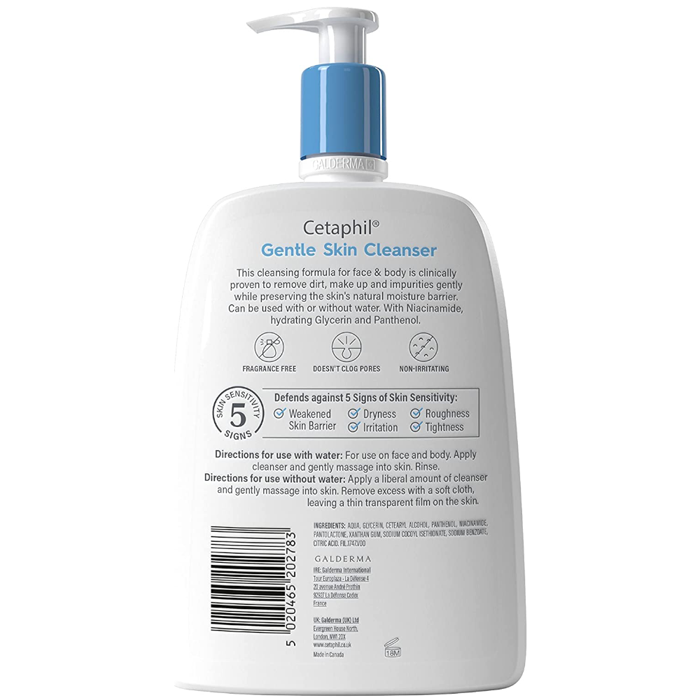 Cetaphil Gentle Skin Cleanser, Face & Body Wash 1L Cetaphil Gentle Skin Cleanser, Face & Body Wash 1L