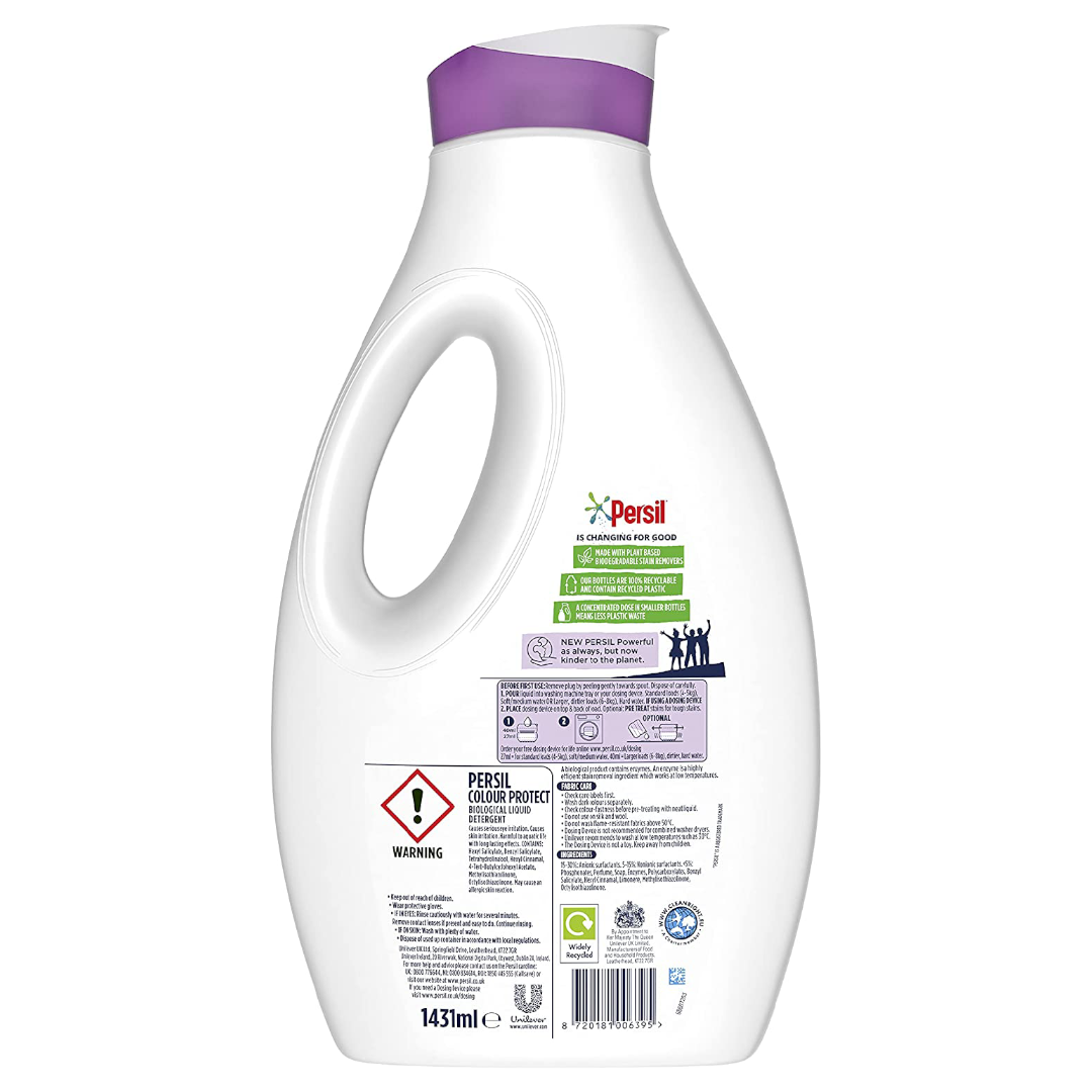 Persil Colour keeps colours vibrant Laundry Washing Liquid Detergent 100% recyclable bottle 53 Wash 1.431 L Persil Colour keeps colours vibrant Laundry Washing Liquid Detergent 100% recyclable bottle 53 Wash 1.431 L