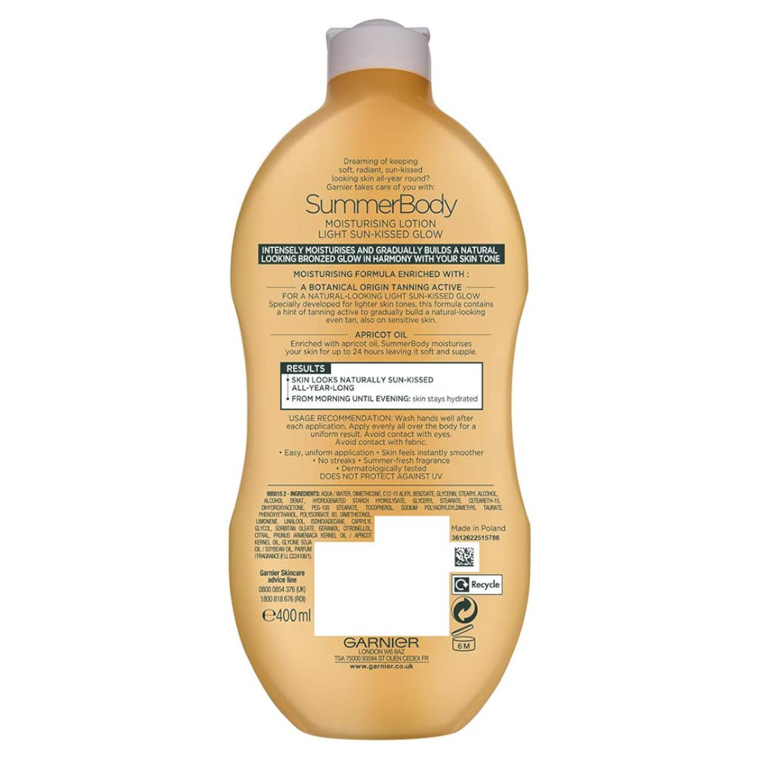 Garnier Summer Body Gradual Self Tan Moisturiser Light 400 ml Garnier Summer Body Gradual Self Tan Moisturiser Light 400 ml