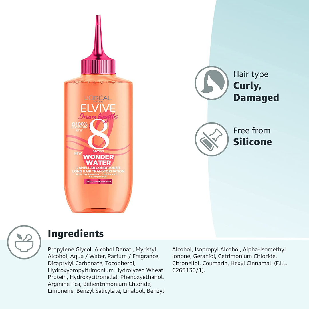L'Oréal Paris Wonder Water Liquid Hair Conditioner By Elvive Dream Lengths 200ml L'Oréal Paris Wonder Water Liquid Hair Conditioner By Elvive Dream Lengths 200ml