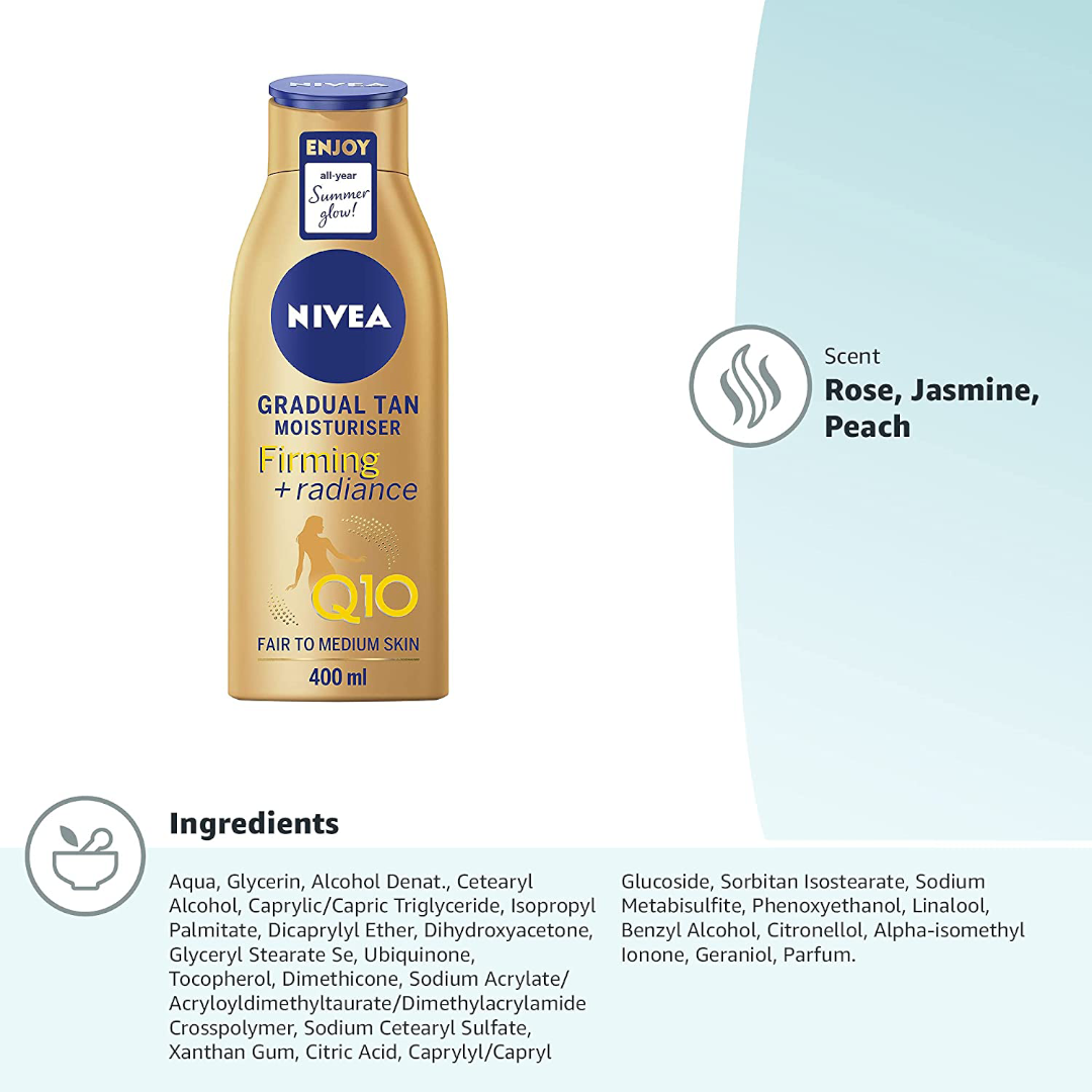 NIVEA Q10 Firming + Radiance Gradual Tan 400 ML NIVEA Q10 Firming + Radiance Gradual Tan 400 ML