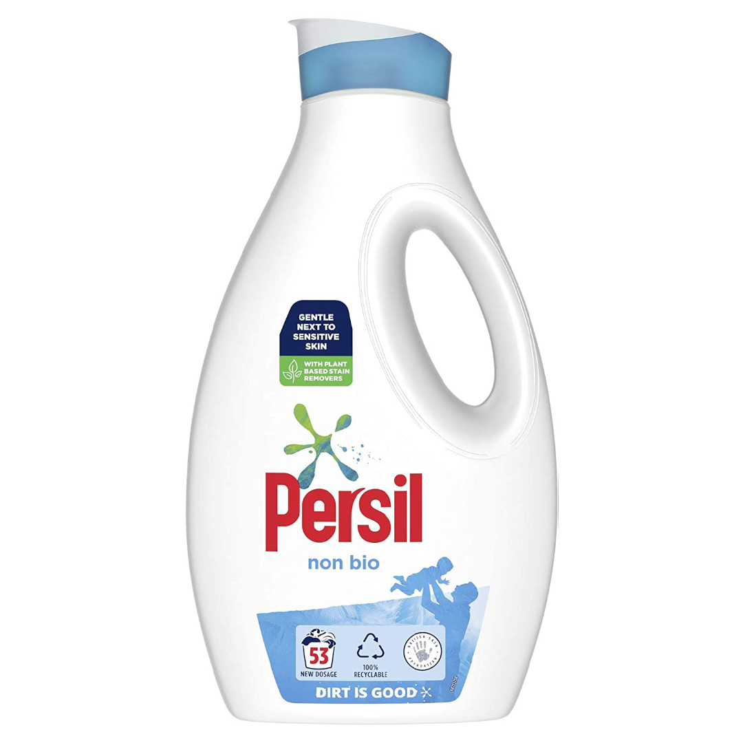 Persil Non Bio 100% recyclable bottle Laundry Washing Liquid Detergent tough on stains