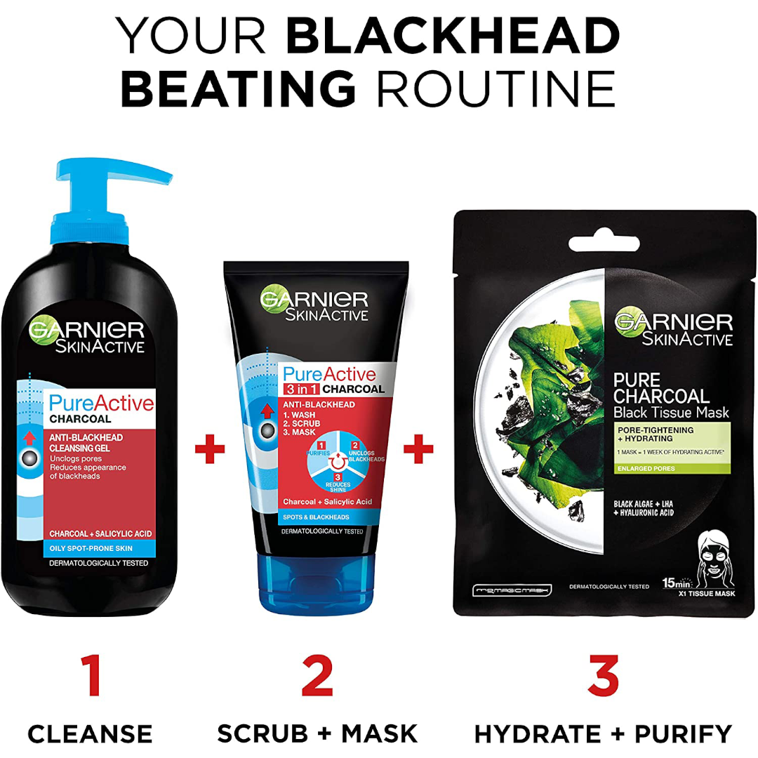 Pure Active Intensive Anti-Blackhead Charcoal Gel Wash 200ml Pure Active Intensive Anti-Blackhead Charcoal Gel Wash 200ml