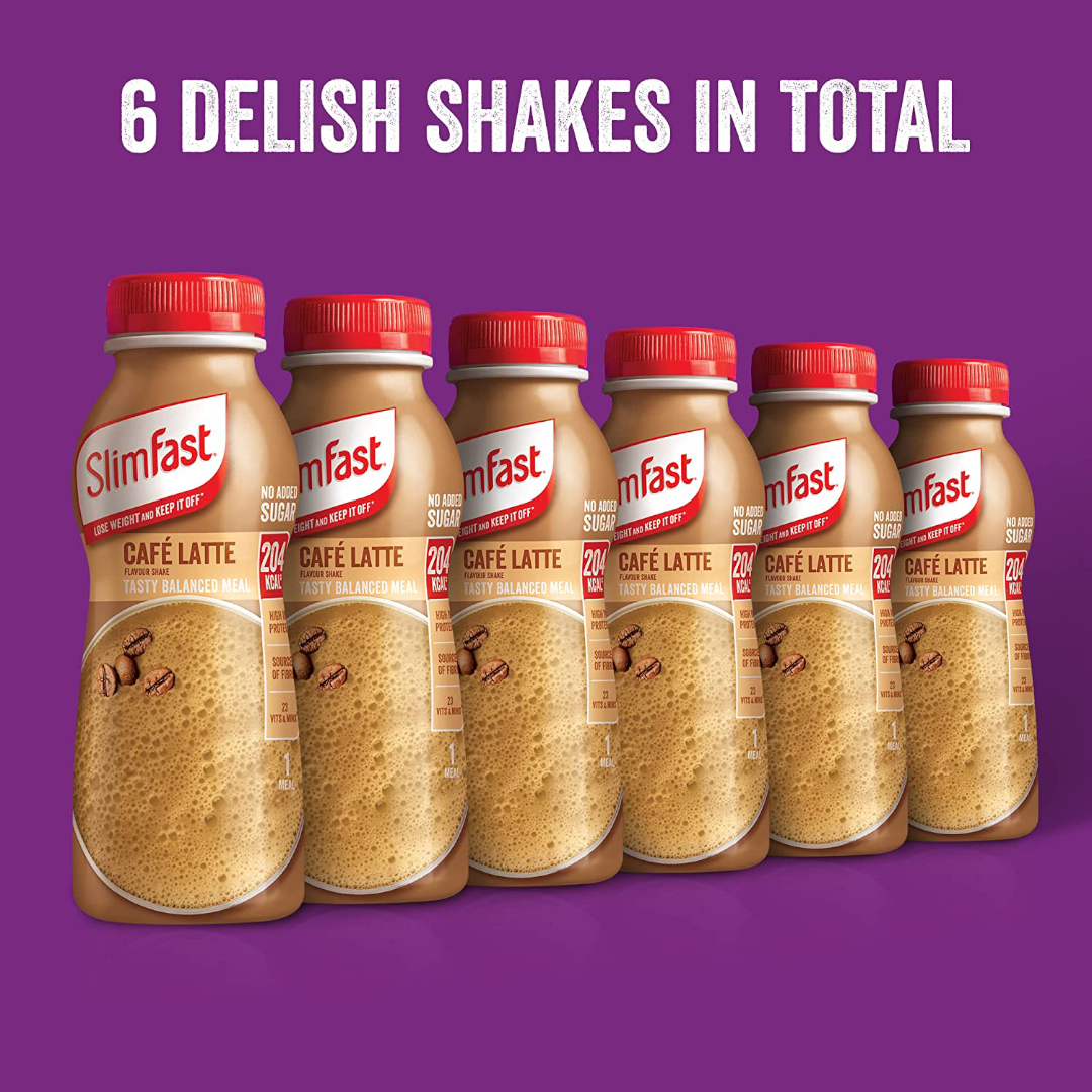 SlimFast Ready To Drink Shake Cafe Latte, 6 x 325 ml Multipack SlimFast Ready To Drink Shake Cafe Latte, 6 x 325 ml Multipack
