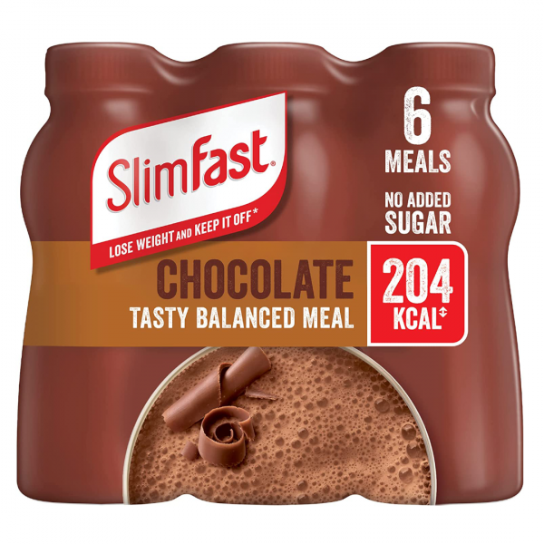 SlimFast Ready To Drink Shake Chocolate Flavour, 6 x 325 ml Multipack