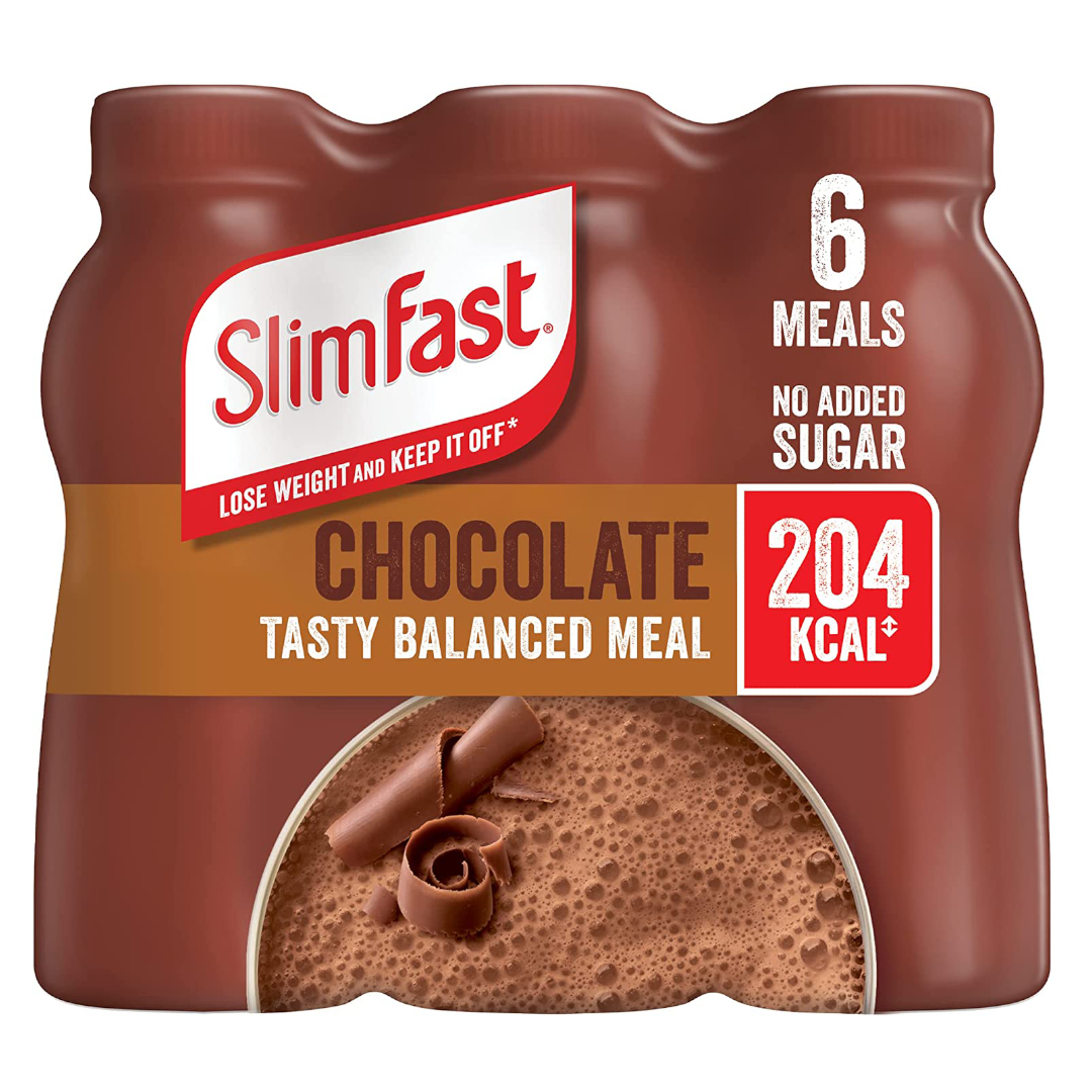 SlimFast Ready To Drink Shake Chocolate Flavour, 6 x 325 ml Multipack