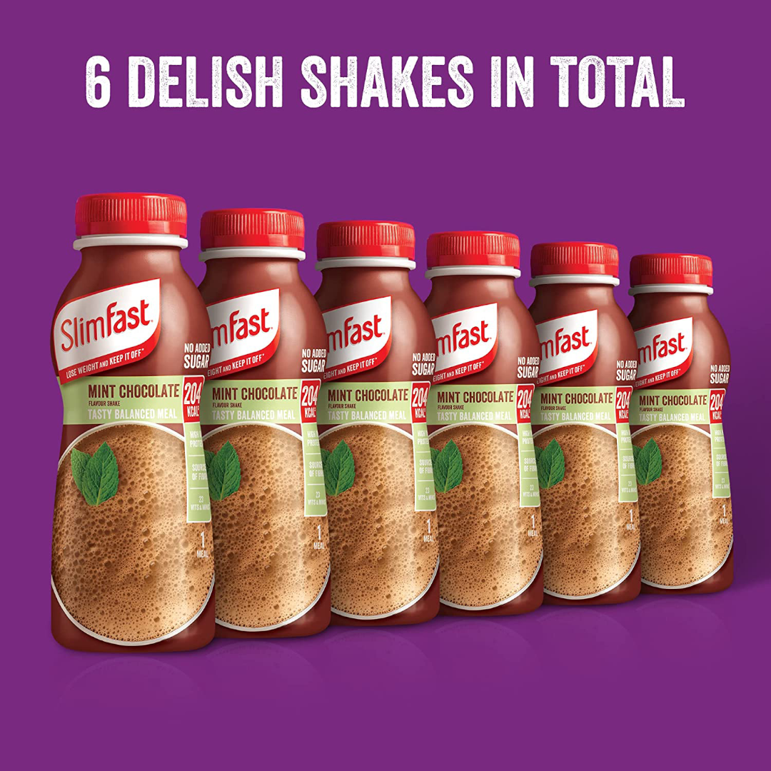SlimFast Ready To Drink Shake Mint Chocolate, 6 x 325 ml Multipack SlimFast Ready To Drink Shake Mint Chocolate, 6 x 325 ml Multipack
