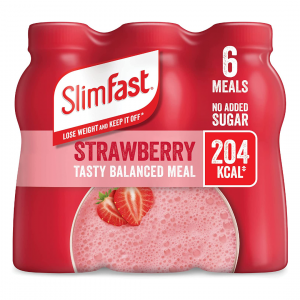 SlimFast Ready To Drink Shake Strawberry Flavour, 6 x 325 ml Multipack