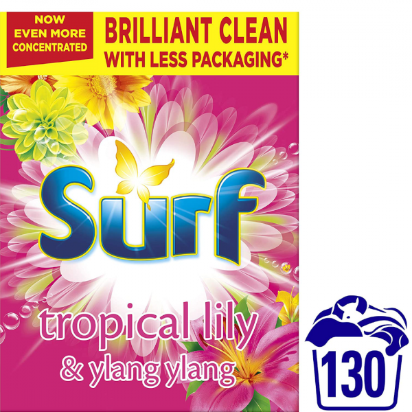 Surf Tropical Lily & Ylang-Ylang for Fabric Care Laundry Powder 6.5 kg 130 Washes