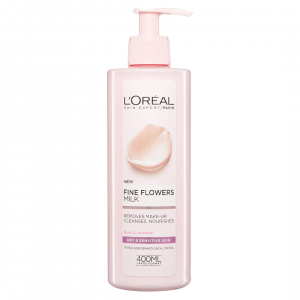 L'Oreal Paris Fine Flowers Cleansing Milk Lotion Makeup Remover Dry Sensitive Skin 400 ml