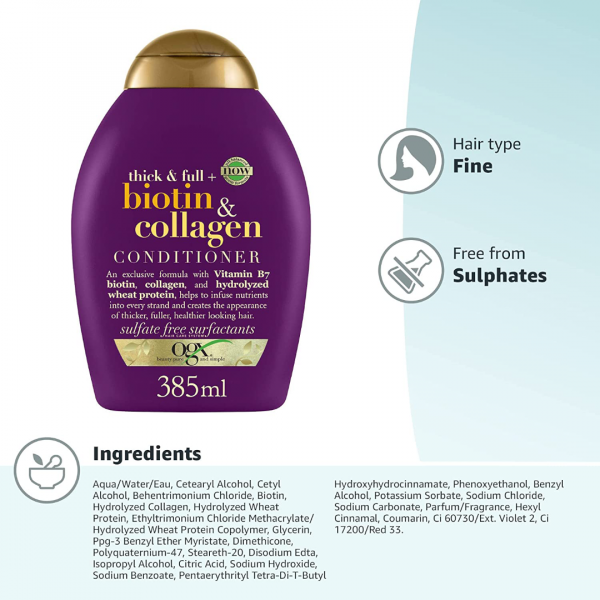 OGX Biotin & Collagen Hair Thickening Conditioner 385ml