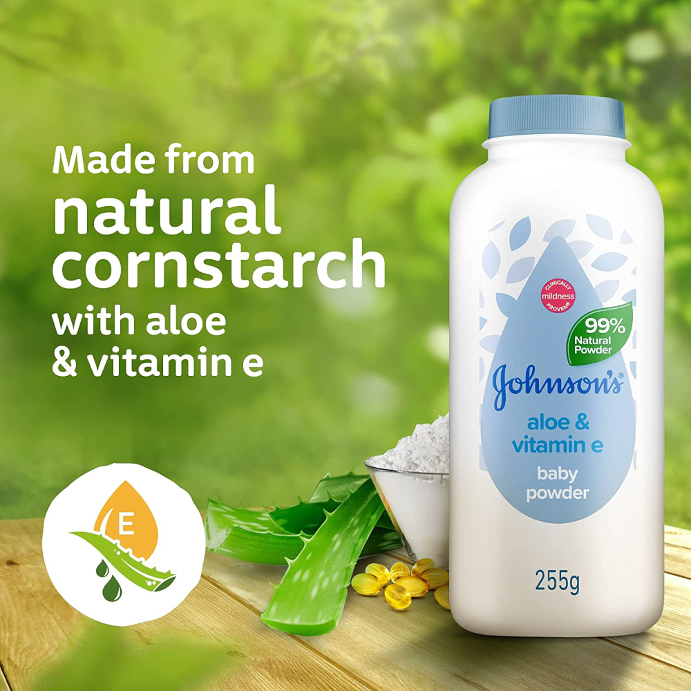 Johnson & Johnson Aloe & Vitamin E Baby Power 255g