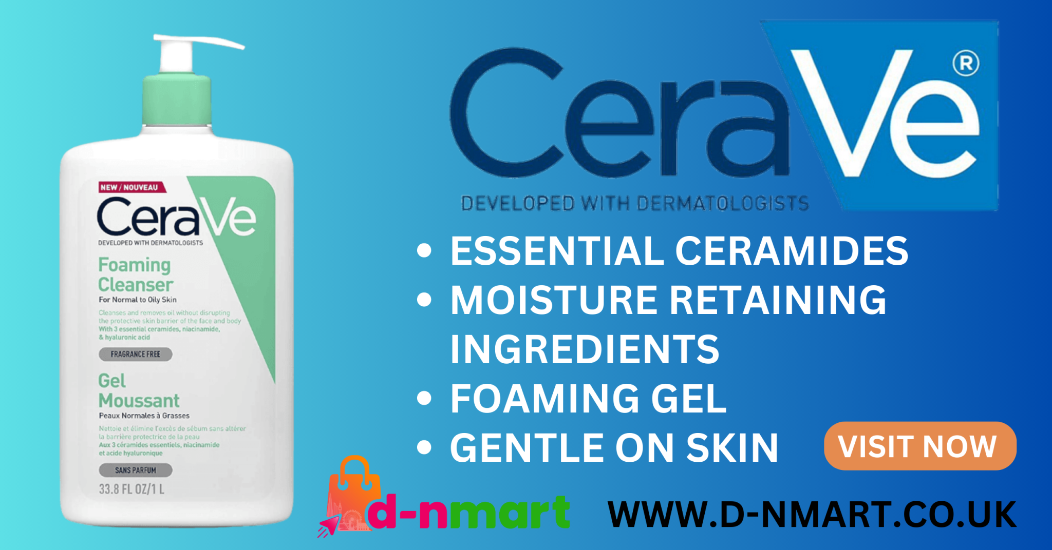 CeraVe Foaming Cleanser For Normal to Oily Skin | D-NMart