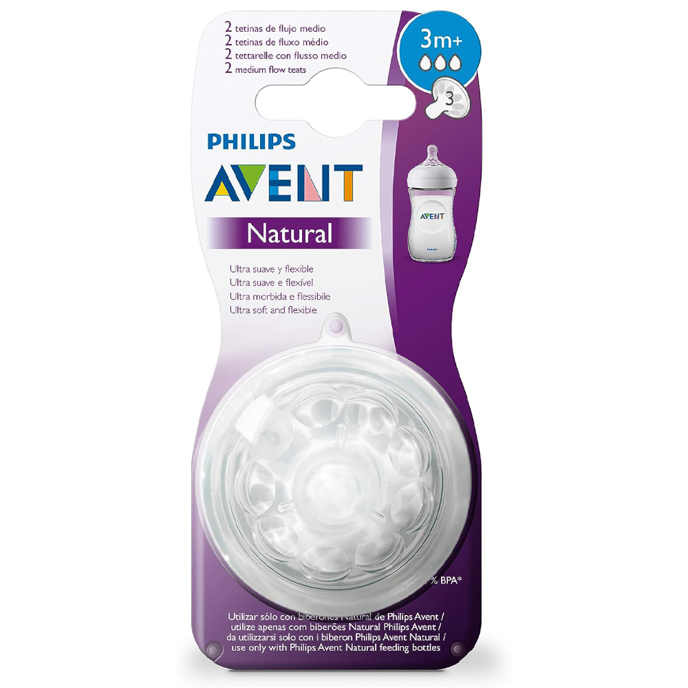 Philips Avent Natural Teat Anti-Colic Pack of 2 Medium Flow Philips Avent Natural Teat Anti-Colic Pack of 2 Medium Flow