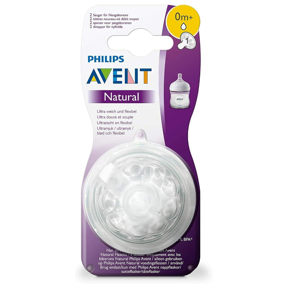 Philips Avent Natural Teat Anti-Colic Pack of 2 Newborn Flow