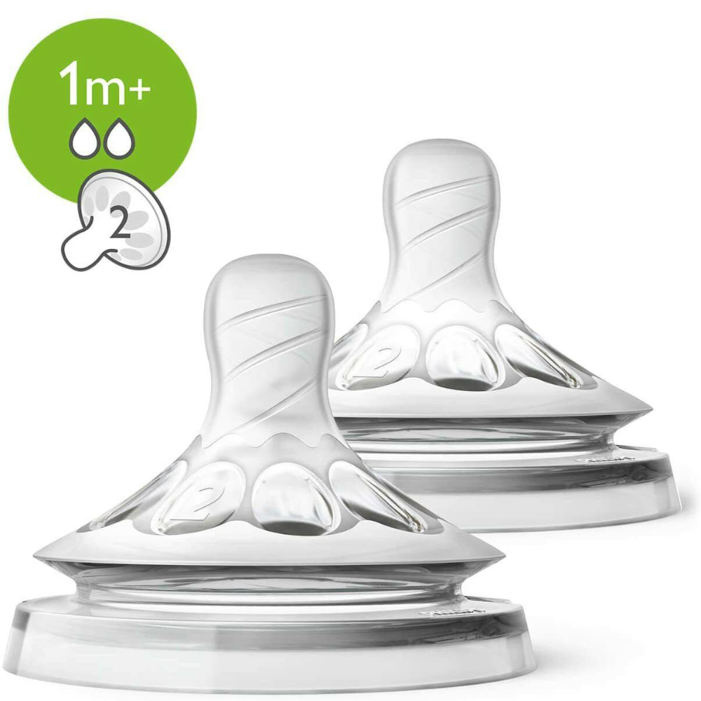 Philips Avent Natural Teat Anti-Colic Pack of 2 Slow Flow Philips Avent Natural Teat Anti-Colic Pack of 2 Slow Flow