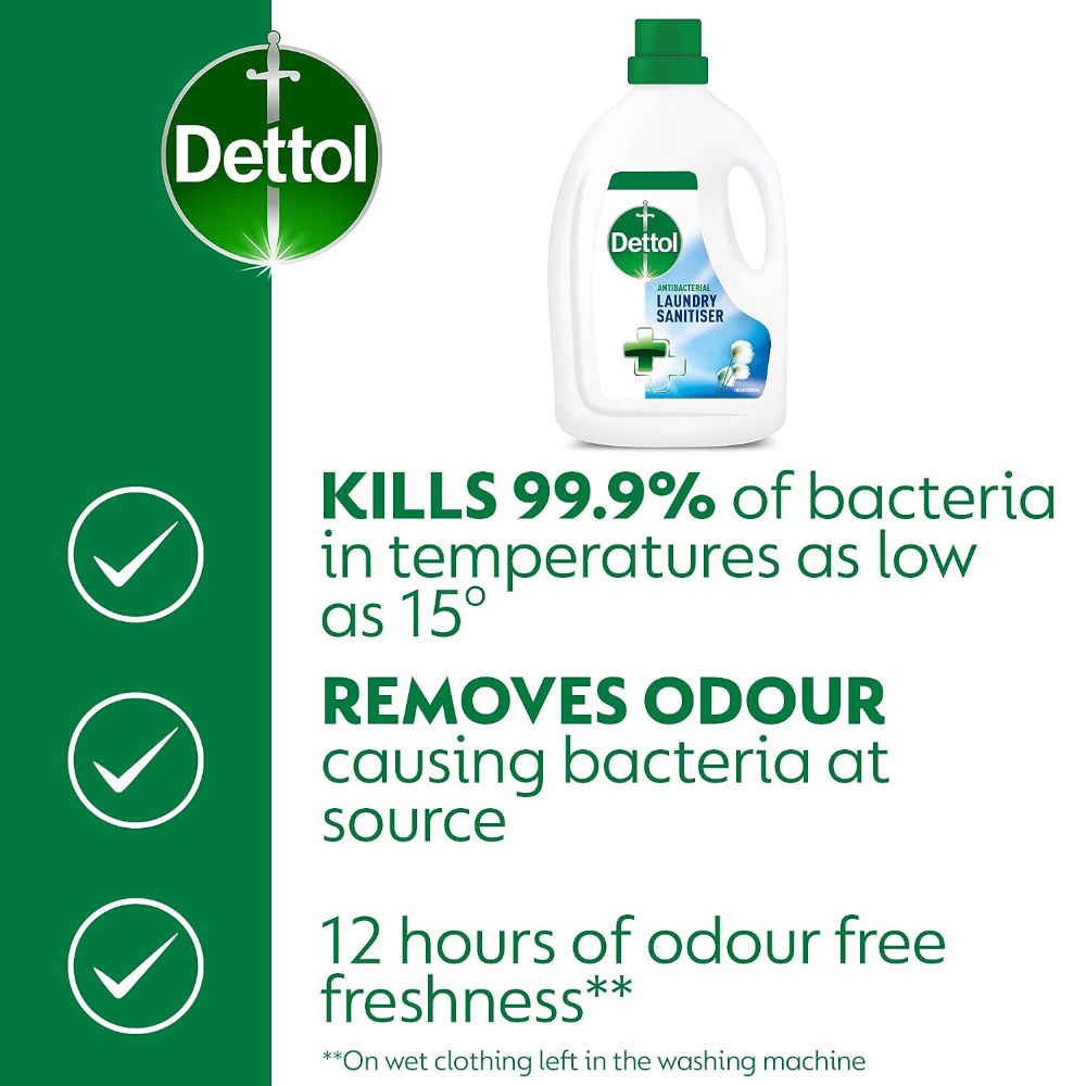 Dettol Antibacterial Laundry Cleanser Fresh Cotton Family Pack 2.5 L