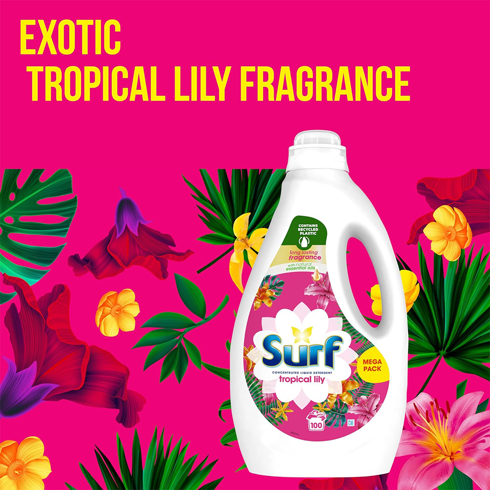 Surf Tropical Lily Concentrated Liquid Laundry Detergent 100 Washes Mega Pack